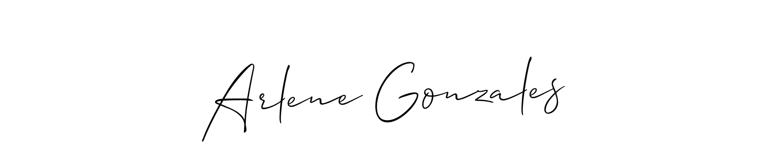 Allison_Script is a professional signature style that is perfect for those who want to add a touch of class to their signature. It is also a great choice for those who want to make their signature more unique. Get Arlene Gonzales name to fancy signature for free. Arlene Gonzales signature style 2 images and pictures png