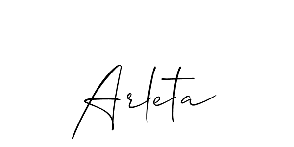 Arleta stylish signature style. Best Handwritten Sign (Allison_Script) for my name. Handwritten Signature Collection Ideas for my name Arleta. Arleta signature style 2 images and pictures png