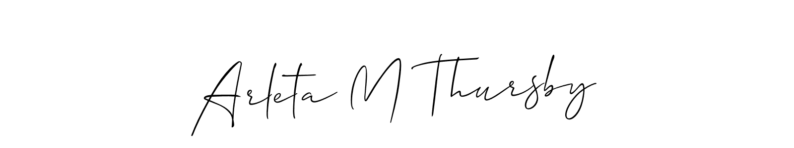 Use a signature maker to create a handwritten signature online. With this signature software, you can design (Allison_Script) your own signature for name Arleta M Thursby. Arleta M Thursby signature style 2 images and pictures png