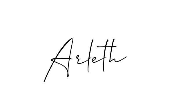 if you are searching for the best signature style for your name Arleth. so please give up your signature search. here we have designed multiple signature styles  using Allison_Script. Arleth signature style 2 images and pictures png