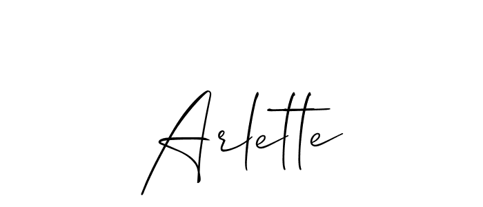 Use a signature maker to create a handwritten signature online. With this signature software, you can design (Allison_Script) your own signature for name Arlette. Arlette signature style 2 images and pictures png