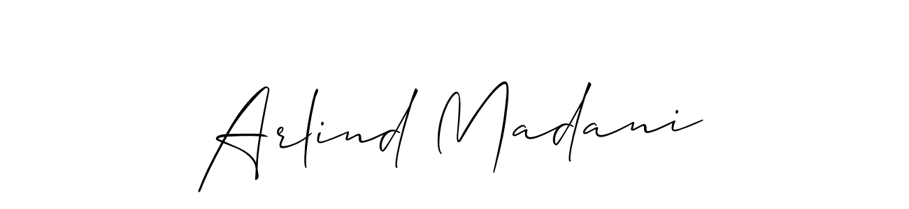 Arlind Madani stylish signature style. Best Handwritten Sign (Allison_Script) for my name. Handwritten Signature Collection Ideas for my name Arlind Madani. Arlind Madani signature style 2 images and pictures png
