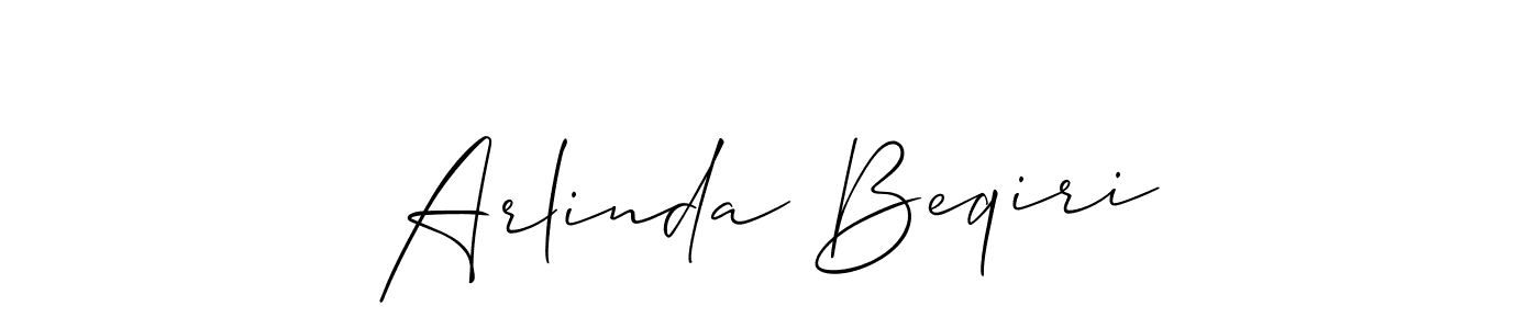 How to make Arlinda Beqiri signature? Allison_Script is a professional autograph style. Create handwritten signature for Arlinda Beqiri name. Arlinda Beqiri signature style 2 images and pictures png