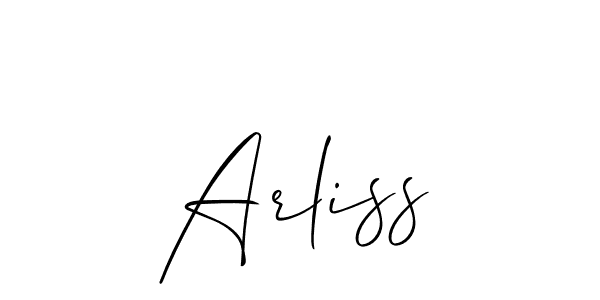 Make a beautiful signature design for name Arliss. With this signature (Allison_Script) style, you can create a handwritten signature for free. Arliss signature style 2 images and pictures png