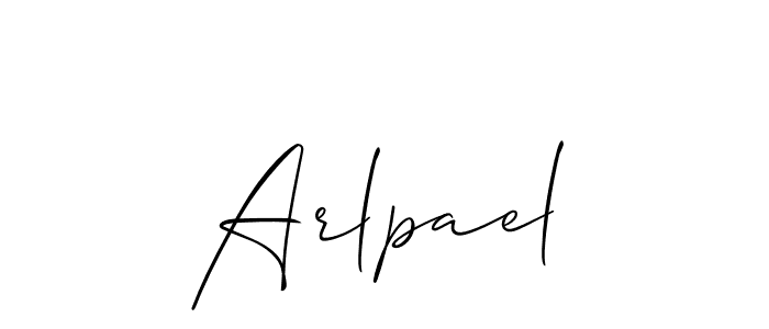 Arlpael stylish signature style. Best Handwritten Sign (Allison_Script) for my name. Handwritten Signature Collection Ideas for my name Arlpael. Arlpael signature style 2 images and pictures png