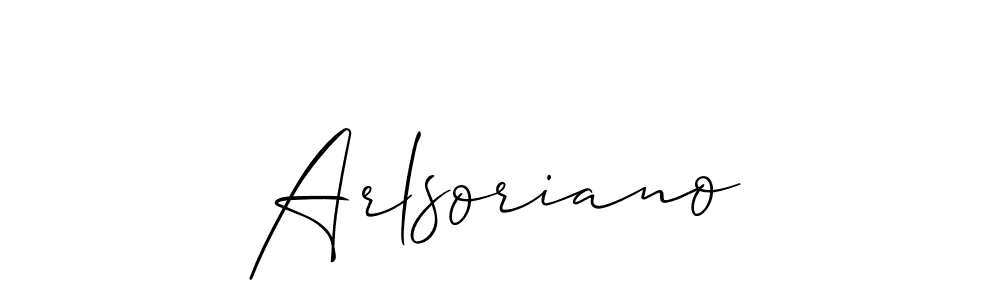 Use a signature maker to create a handwritten signature online. With this signature software, you can design (Allison_Script) your own signature for name Arlsoriano. Arlsoriano signature style 2 images and pictures png