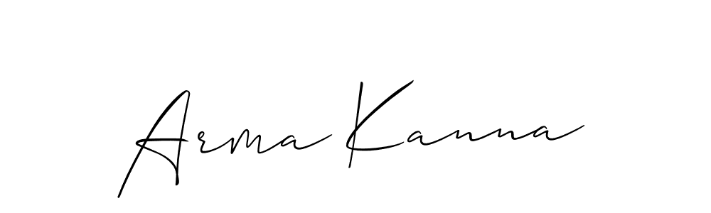 The best way (Allison_Script) to make a short signature is to pick only two or three words in your name. The name Arma Kanna include a total of six letters. For converting this name. Arma Kanna signature style 2 images and pictures png