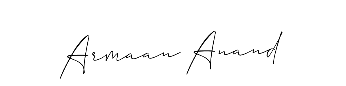 Also we have Armaan Anand name is the best signature style. Create professional handwritten signature collection using Allison_Script autograph style. Armaan Anand signature style 2 images and pictures png