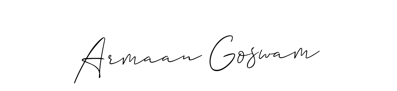 Use a signature maker to create a handwritten signature online. With this signature software, you can design (Allison_Script) your own signature for name Armaan Goswam. Armaan Goswam signature style 2 images and pictures png