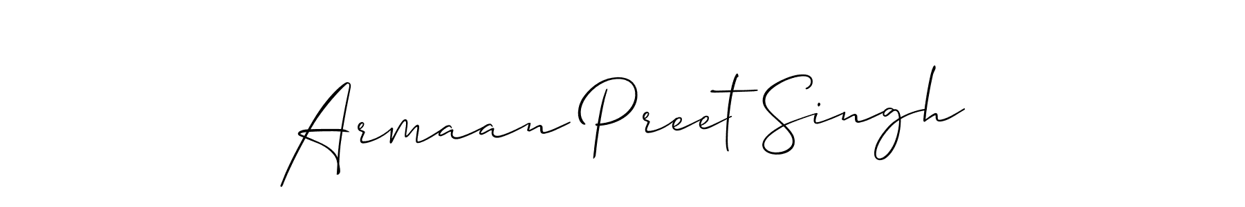You should practise on your own different ways (Allison_Script) to write your name (Armaan Preet Singh) in signature. don't let someone else do it for you. Armaan Preet Singh signature style 2 images and pictures png