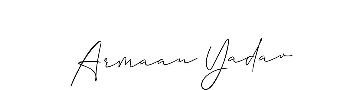 Create a beautiful signature design for name Armaan Yadav. With this signature (Allison_Script) fonts, you can make a handwritten signature for free. Armaan Yadav signature style 2 images and pictures png