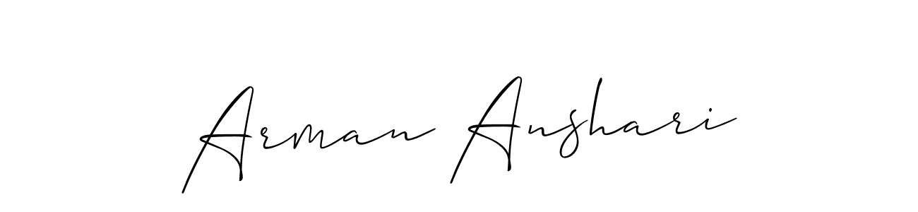 Arman Anshari stylish signature style. Best Handwritten Sign (Allison_Script) for my name. Handwritten Signature Collection Ideas for my name Arman Anshari. Arman Anshari signature style 2 images and pictures png