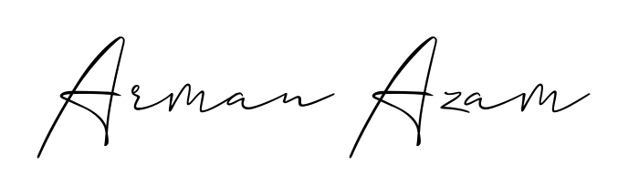 Looking for an artistic signature for Arman Azam? The Allison_Script calligraphy style gives a sophisticated flow suitable for business cards and emails. Arman Azam signature style 2 images and pictures png