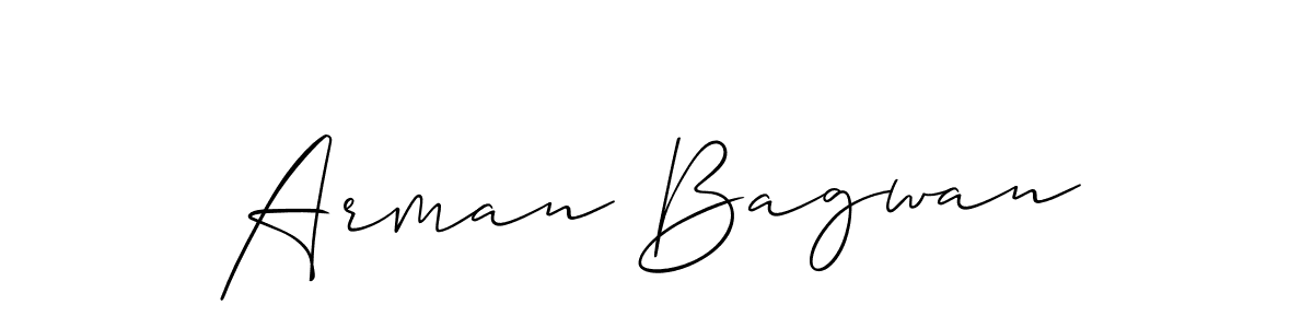 How to make Arman Bagwan name signature. Use Allison_Script style for creating short signs online. This is the latest handwritten sign. Arman Bagwan signature style 2 images and pictures png