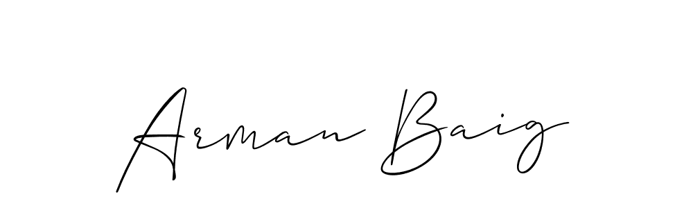 How to make Arman Baig name signature. Use Allison_Script style for creating short signs online. This is the latest handwritten sign. Arman Baig signature style 2 images and pictures png