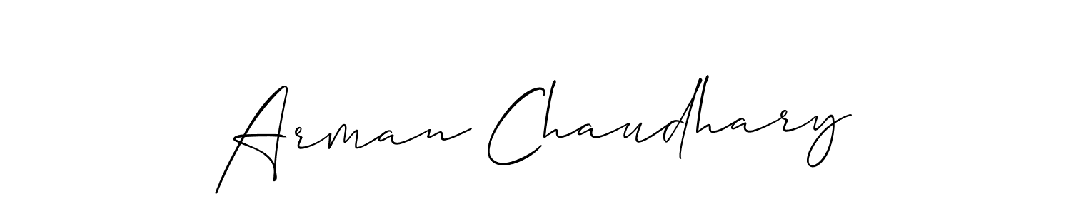 How to make Arman Chaudhary signature? Allison_Script is a professional autograph style. Create handwritten signature for Arman Chaudhary name. Arman Chaudhary signature style 2 images and pictures png