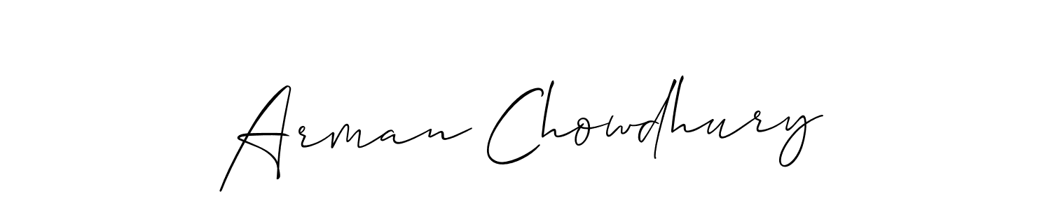 It looks lik you need a new signature style for name Arman Chowdhury. Design unique handwritten (Allison_Script) signature with our free signature maker in just a few clicks. Arman Chowdhury signature style 2 images and pictures png