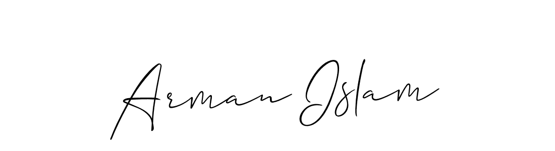 Create a beautiful signature design for name Arman Islam. With this signature (Allison_Script) fonts, you can make a handwritten signature for free. Arman Islam signature style 2 images and pictures png