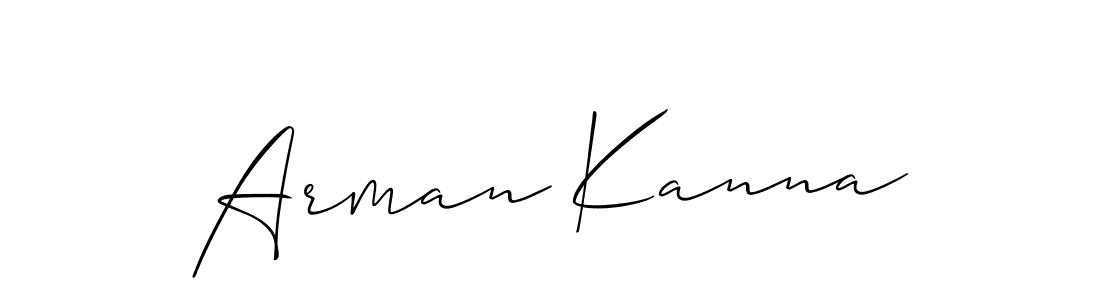 Design your own signature with our free online signature maker. With this signature software, you can create a handwritten (Allison_Script) signature for name Arman Kanna. Arman Kanna signature style 2 images and pictures png