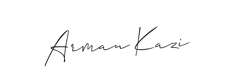 Make a beautiful signature design for name Arman Kazi. With this signature (Allison_Script) style, you can create a handwritten signature for free. Arman Kazi signature style 2 images and pictures png
