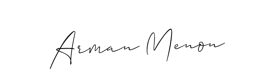 You should practise on your own different ways (Allison_Script) to write your name (Arman Menon) in signature. don't let someone else do it for you. Arman Menon signature style 2 images and pictures png