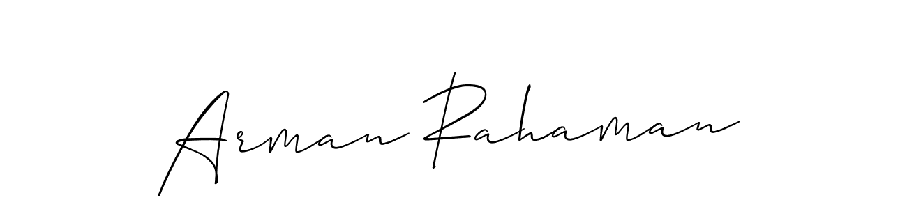 if you are searching for the best signature style for your name Arman Rahaman. so please give up your signature search. here we have designed multiple signature styles  using Allison_Script. Arman Rahaman signature style 2 images and pictures png