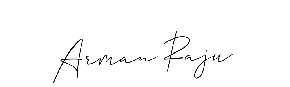 The best way (Allison_Script) to make a short signature is to pick only two or three words in your name. The name Arman Raju include a total of six letters. For converting this name. Arman Raju signature style 2 images and pictures png