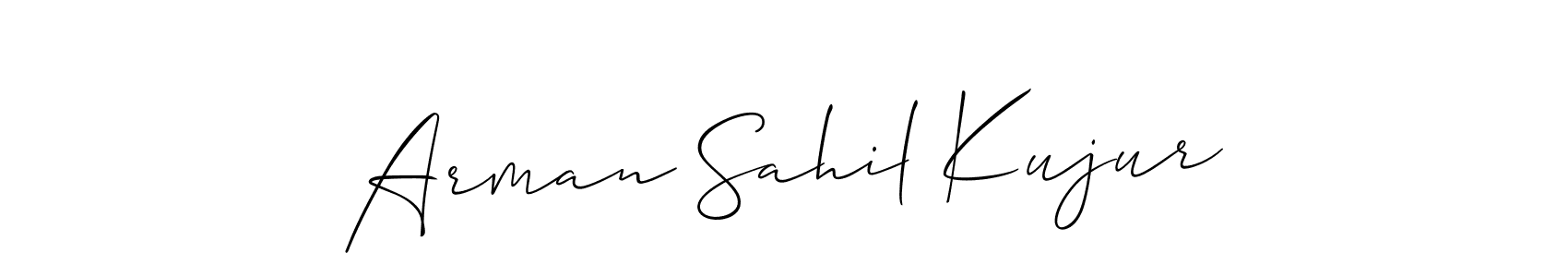 You should practise on your own different ways (Allison_Script) to write your name (Arman Sahil Kujur) in signature. don't let someone else do it for you. Arman Sahil Kujur signature style 2 images and pictures png