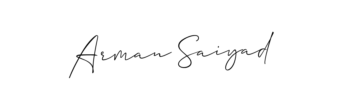 Arman Saiyad stylish signature style. Best Handwritten Sign (Allison_Script) for my name. Handwritten Signature Collection Ideas for my name Arman Saiyad. Arman Saiyad signature style 2 images and pictures png
