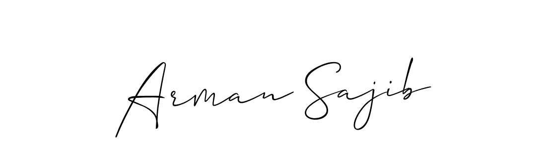 Also we have Arman Sajib name is the best signature style. Create professional handwritten signature collection using Allison_Script autograph style. Arman Sajib signature style 2 images and pictures png