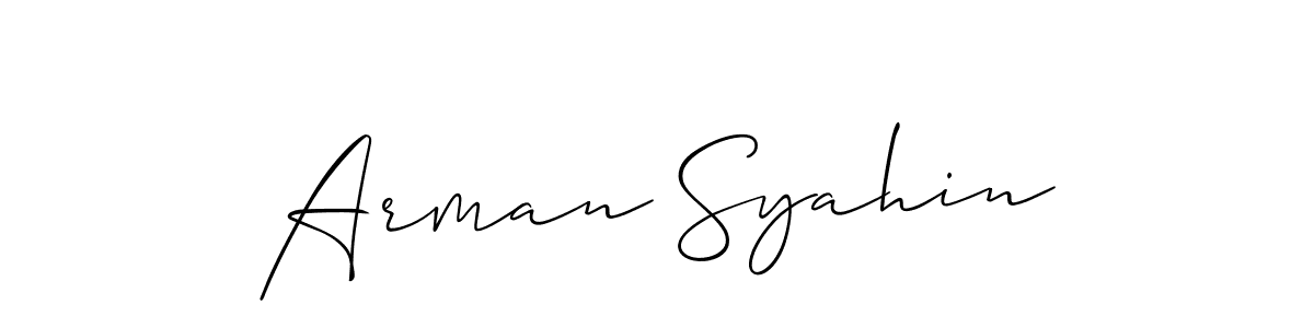 It looks lik you need a new signature style for name Arman Syahin. Design unique handwritten (Allison_Script) signature with our free signature maker in just a few clicks. Arman Syahin signature style 2 images and pictures png