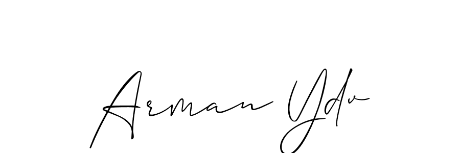 Allison_Script is a professional signature style that is perfect for those who want to add a touch of class to their signature. It is also a great choice for those who want to make their signature more unique. Get Arman Ydv name to fancy signature for free. Arman Ydv signature style 2 images and pictures png