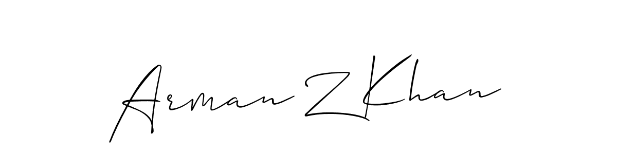 The best way (Allison_Script) to make a short signature is to pick only two or three words in your name. The name Arman Z Khan include a total of six letters. For converting this name. Arman Z Khan signature style 2 images and pictures png