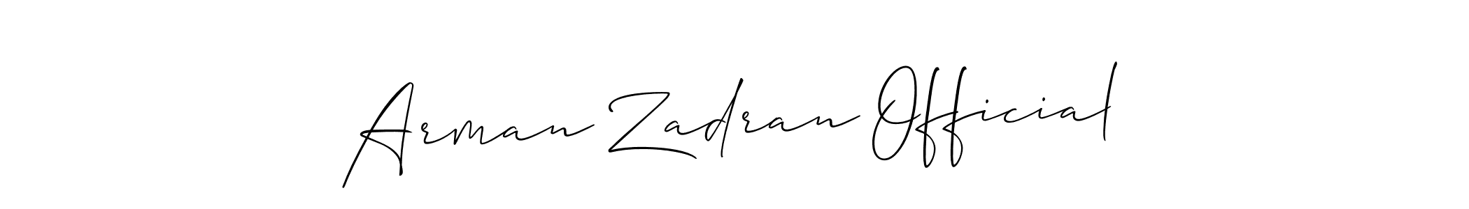 You should practise on your own different ways (Allison_Script) to write your name (Arman Zadran Official) in signature. don't let someone else do it for you. Arman Zadran Official signature style 2 images and pictures png