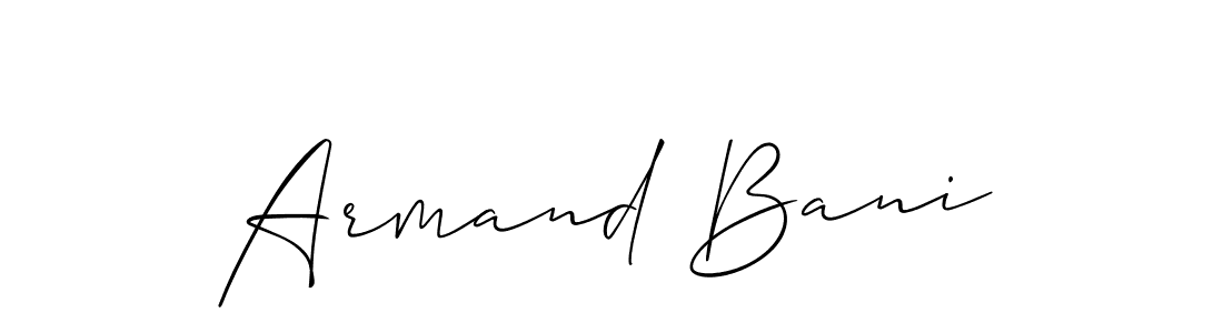 Use a signature maker to create a handwritten signature online. With this signature software, you can design (Allison_Script) your own signature for name Armand Bani. Armand Bani signature style 2 images and pictures png