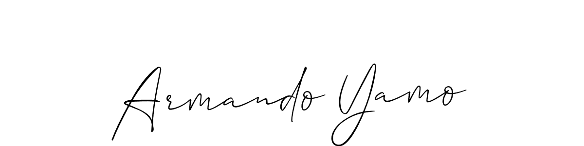 Allison_Script is a professional signature style that is perfect for those who want to add a touch of class to their signature. It is also a great choice for those who want to make their signature more unique. Get Armando Yamo name to fancy signature for free. Armando Yamo signature style 2 images and pictures png