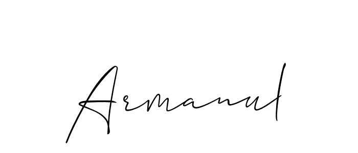 Use a signature maker to create a handwritten signature online. With this signature software, you can design (Allison_Script) your own signature for name Armanul. Armanul signature style 2 images and pictures png