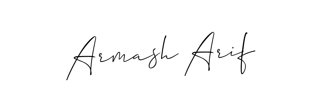 Make a beautiful signature design for name Armash Arif. With this signature (Allison_Script) style, you can create a handwritten signature for free. Armash Arif signature style 2 images and pictures png