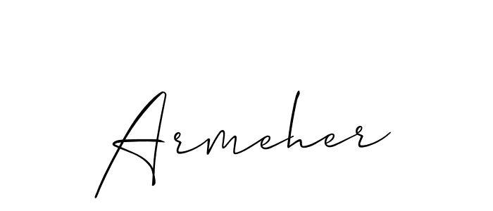 You should practise on your own different ways (Allison_Script) to write your name (Armeher) in signature. don't let someone else do it for you. Armeher signature style 2 images and pictures png