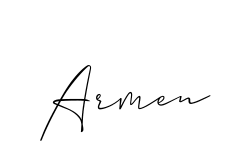 Allison_Script is a professional signature style that is perfect for those who want to add a touch of class to their signature. It is also a great choice for those who want to make their signature more unique. Get Armen name to fancy signature for free. Armen signature style 2 images and pictures png