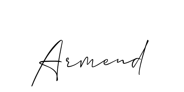 How to make Armend name signature. Use Allison_Script style for creating short signs online. This is the latest handwritten sign. Armend signature style 2 images and pictures png