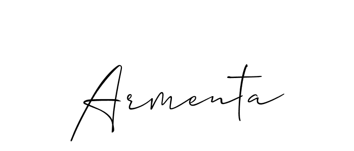 Also You can easily find your signature by using the search form. We will create Armenta name handwritten signature images for you free of cost using Allison_Script sign style. Armenta signature style 2 images and pictures png