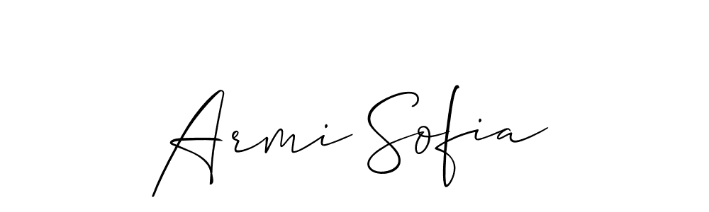 Use a signature maker to create a handwritten signature online. With this signature software, you can design (Allison_Script) your own signature for name Armi Sofia. Armi Sofia signature style 2 images and pictures png