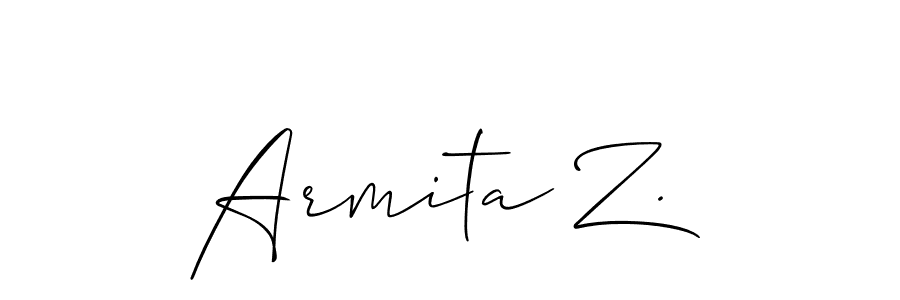 Make a beautiful signature design for name Armita Z.. With this signature (Allison_Script) style, you can create a handwritten signature for free. Armita Z. signature style 2 images and pictures png