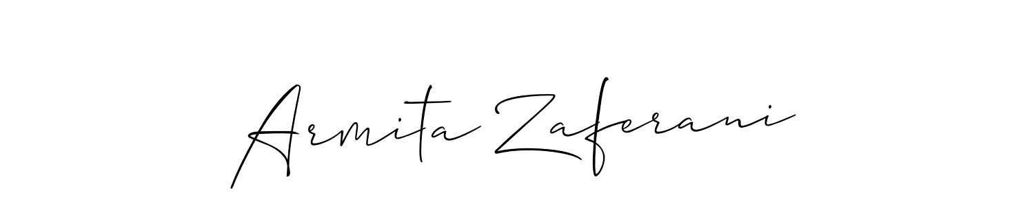 Create a beautiful signature design for name Armita Zaferani. With this signature (Allison_Script) fonts, you can make a handwritten signature for free. Armita Zaferani signature style 2 images and pictures png