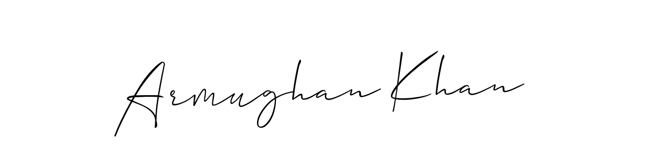 You should practise on your own different ways (Allison_Script) to write your name (Armughan Khan) in signature. don't let someone else do it for you. Armughan Khan signature style 2 images and pictures png