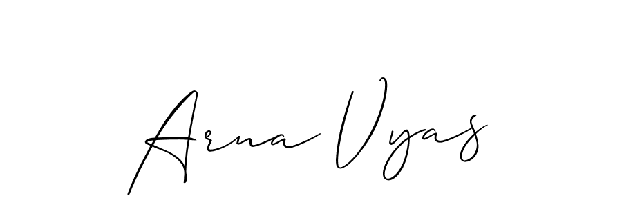 if you are searching for the best signature style for your name Arna Vyas. so please give up your signature search. here we have designed multiple signature styles  using Allison_Script. Arna Vyas signature style 2 images and pictures png