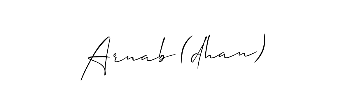 Similarly Allison_Script is the best handwritten signature design. Signature creator online .You can use it as an online autograph creator for name Arnab (dhan). Arnab (dhan) signature style 2 images and pictures png
