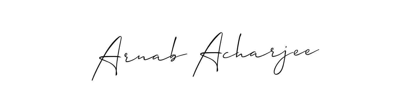 Allison_Script is a professional signature style that is perfect for those who want to add a touch of class to their signature. It is also a great choice for those who want to make their signature more unique. Get Arnab Acharjee name to fancy signature for free. Arnab Acharjee signature style 2 images and pictures png
