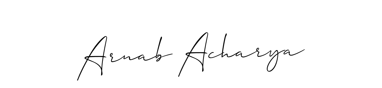 How to make Arnab Acharya name signature. Use Allison_Script style for creating short signs online. This is the latest handwritten sign. Arnab Acharya signature style 2 images and pictures png
